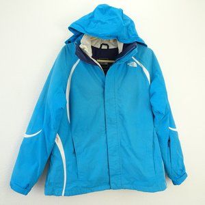 The North Face Zipper 2Jackets In One Blue & White Jacket Large